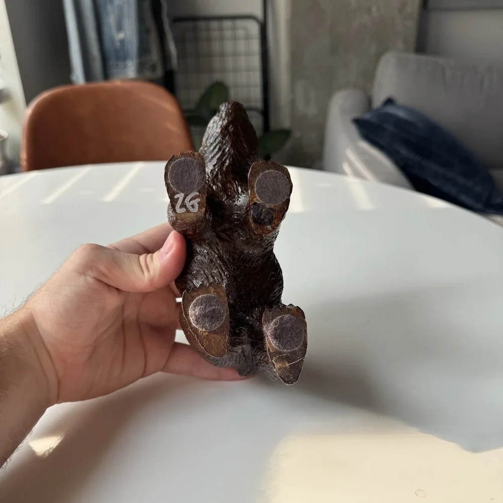 Vintage Grizzly Bear Figurine, Ceramic Wildlife Animal Rustic Cabin Home Decor